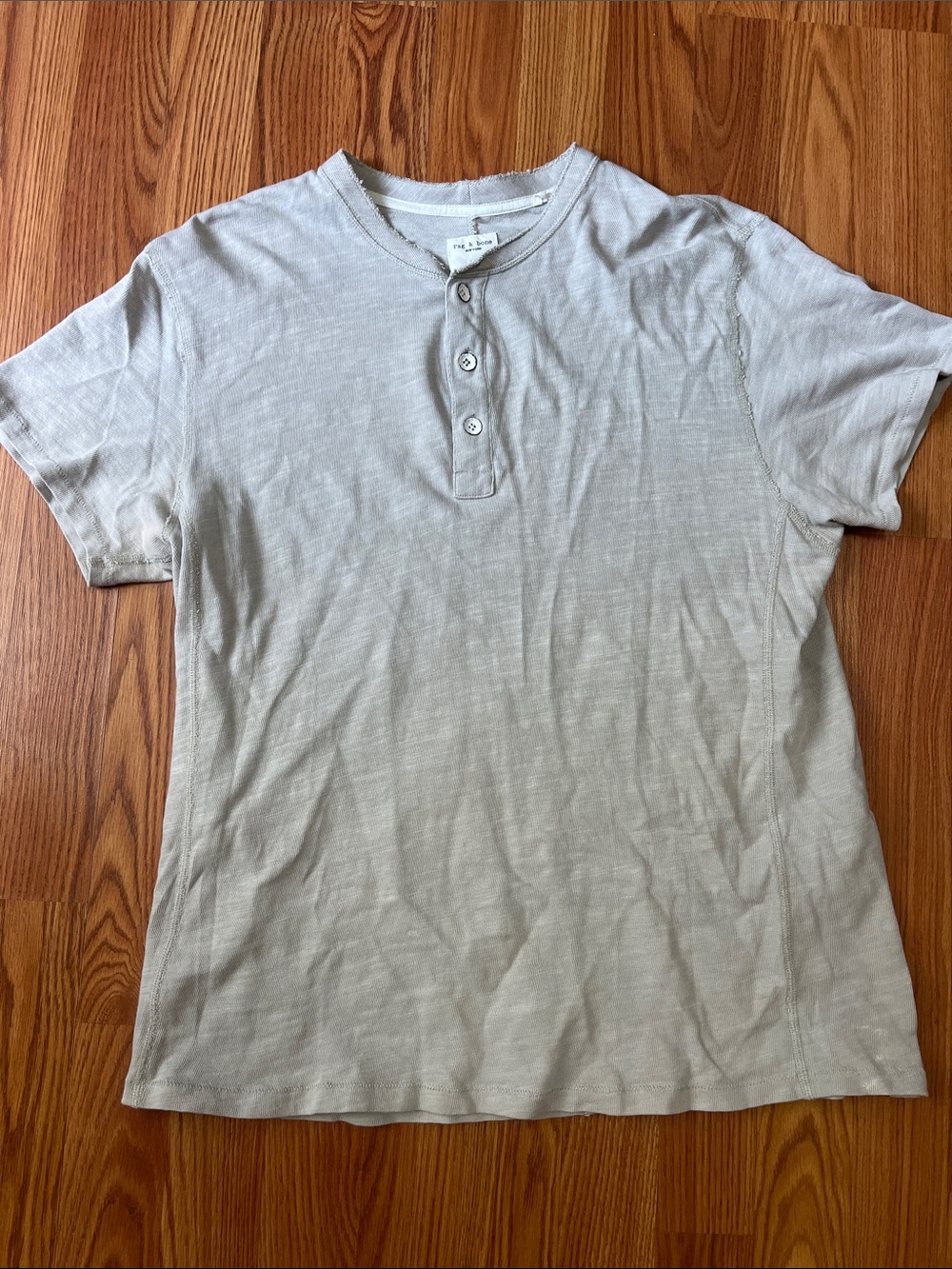 rag & bone Men's Short-Sleeve Henley - Light Gray